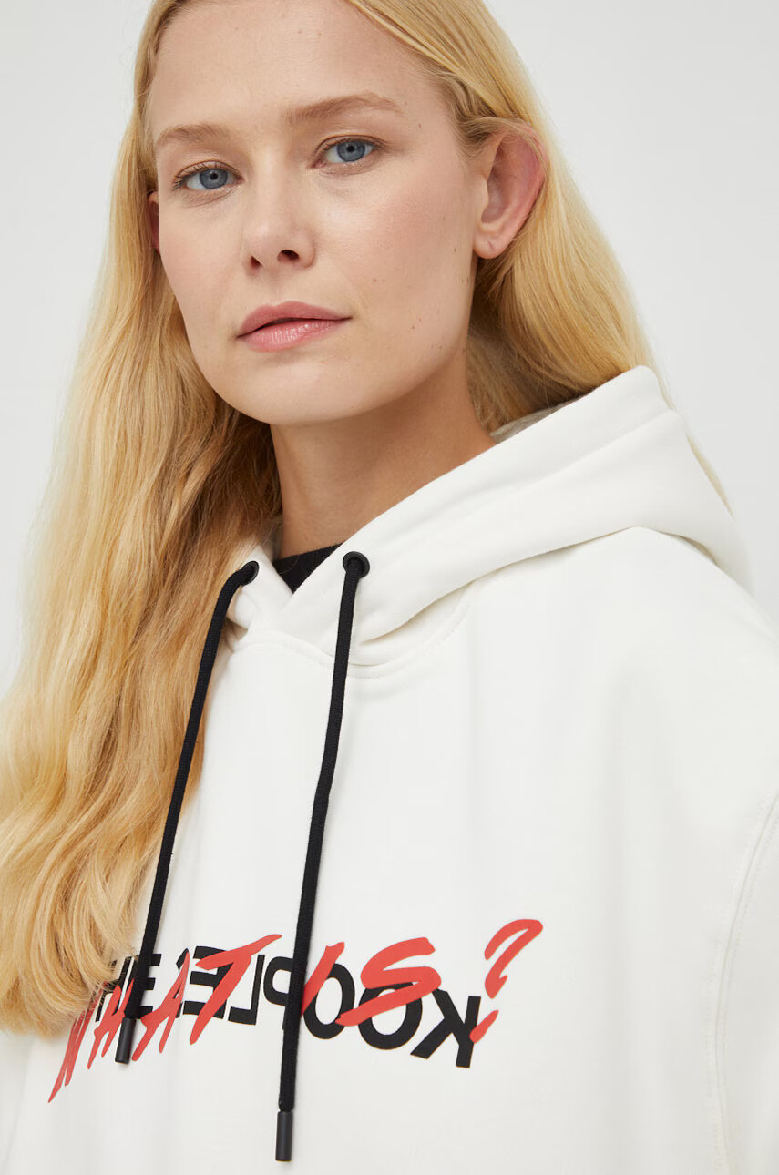 The Kooples Памучен суичър в бежово с принт - Pepit.bg