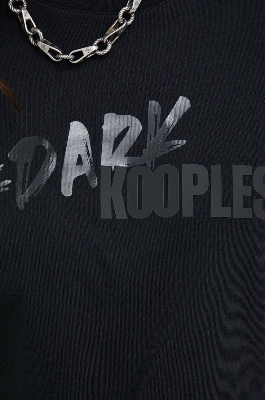 The Kooples Памучна тениска в черно - Pepit.bg