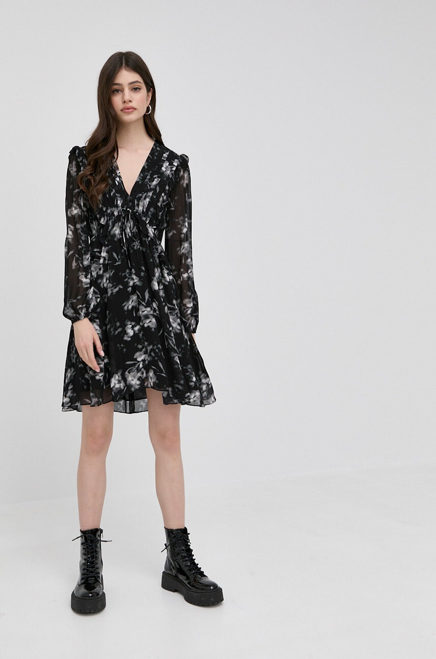 The Kooples Рокля в черно къс модел разкроен модел - Pepit.bg