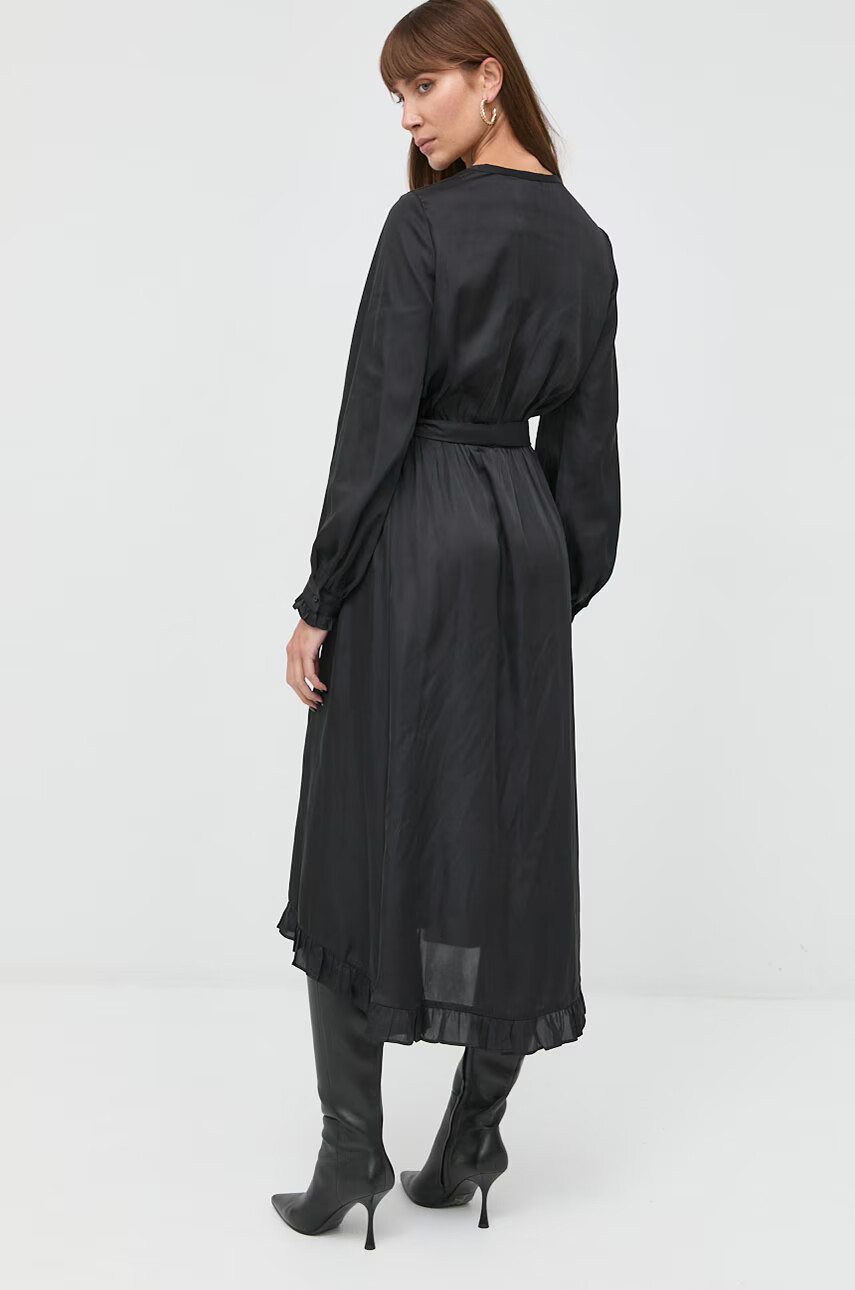 The Kooples Рокля в черно дълъг модел разкроен модел - Pepit.bg
