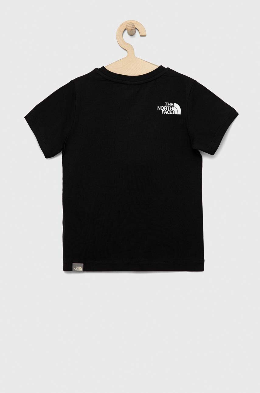 The North Face Детска памучна тениска в черно с принт - Pepit.bg