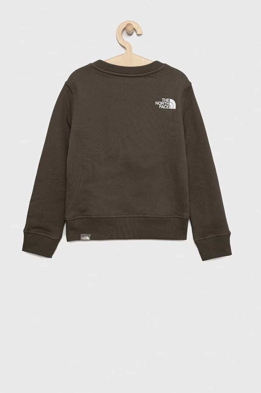 The North Face Детски памучен суичър в сиво с принт - Pepit.bg