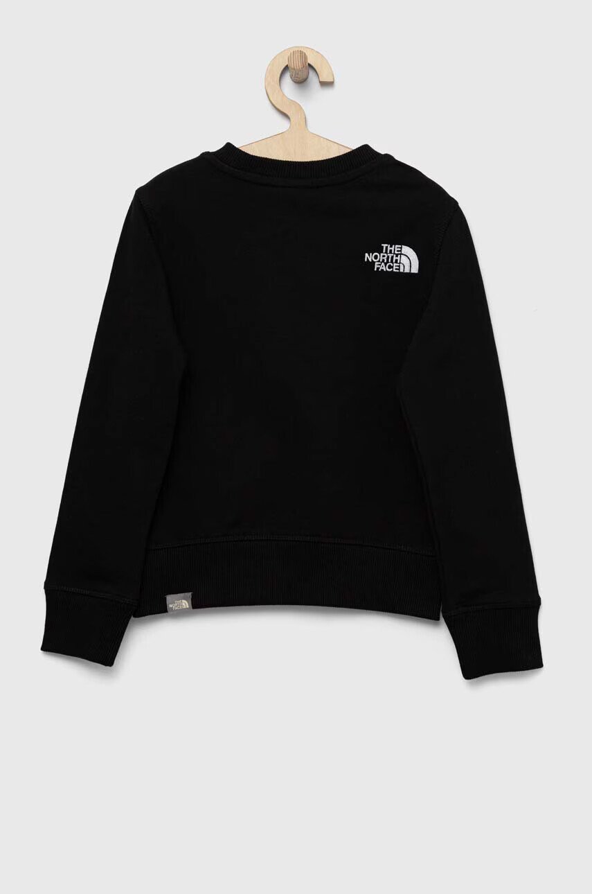 The North Face Детски памучен суичър в черно с апликация - Pepit.bg