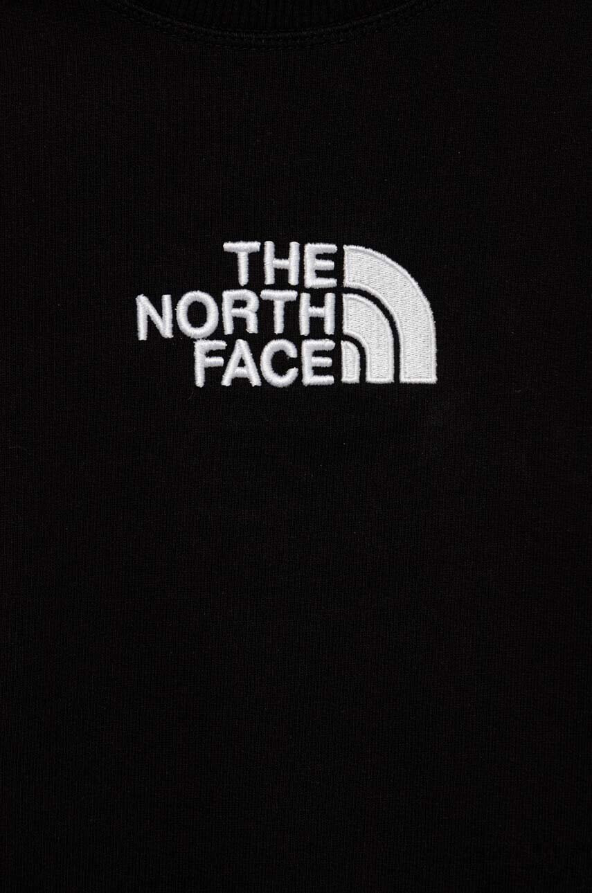 The North Face Детски памучен суичър в черно с апликация - Pepit.bg