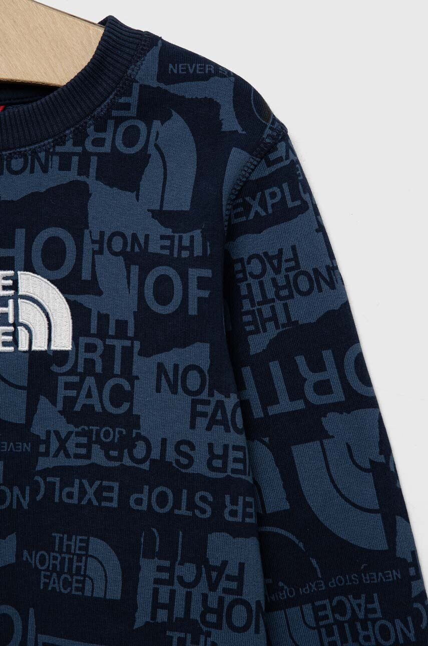 The North Face Детски памучен суичър в тъмносиньо с апликация - Pepit.bg