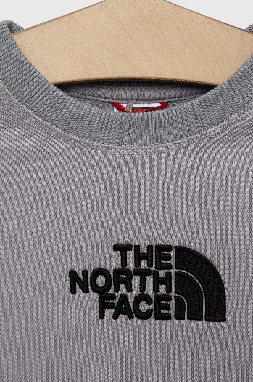 The North Face Детски памучен суичър в сиво с апликация - Pepit.bg