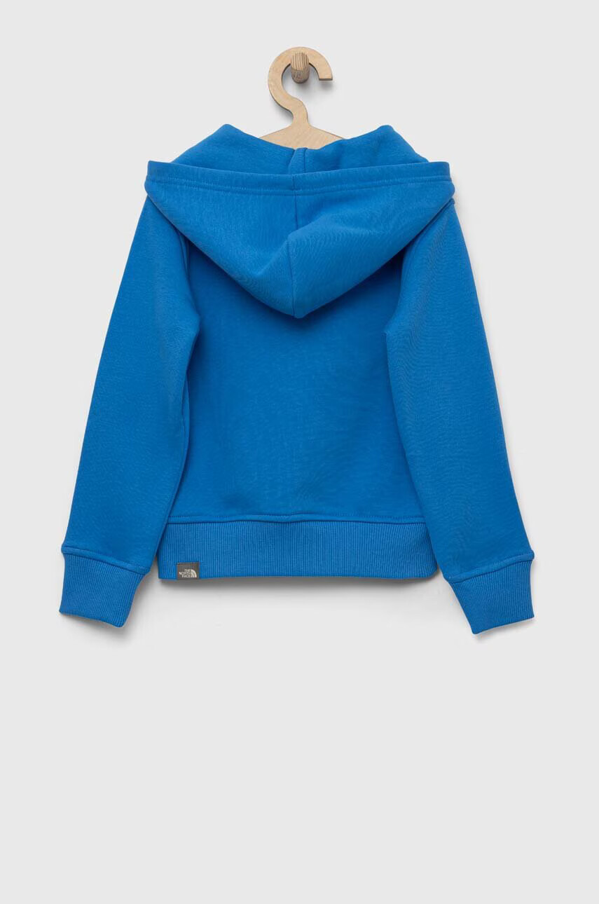 The North Face Детски суичър в синьо с качулка с принт - Pepit.bg