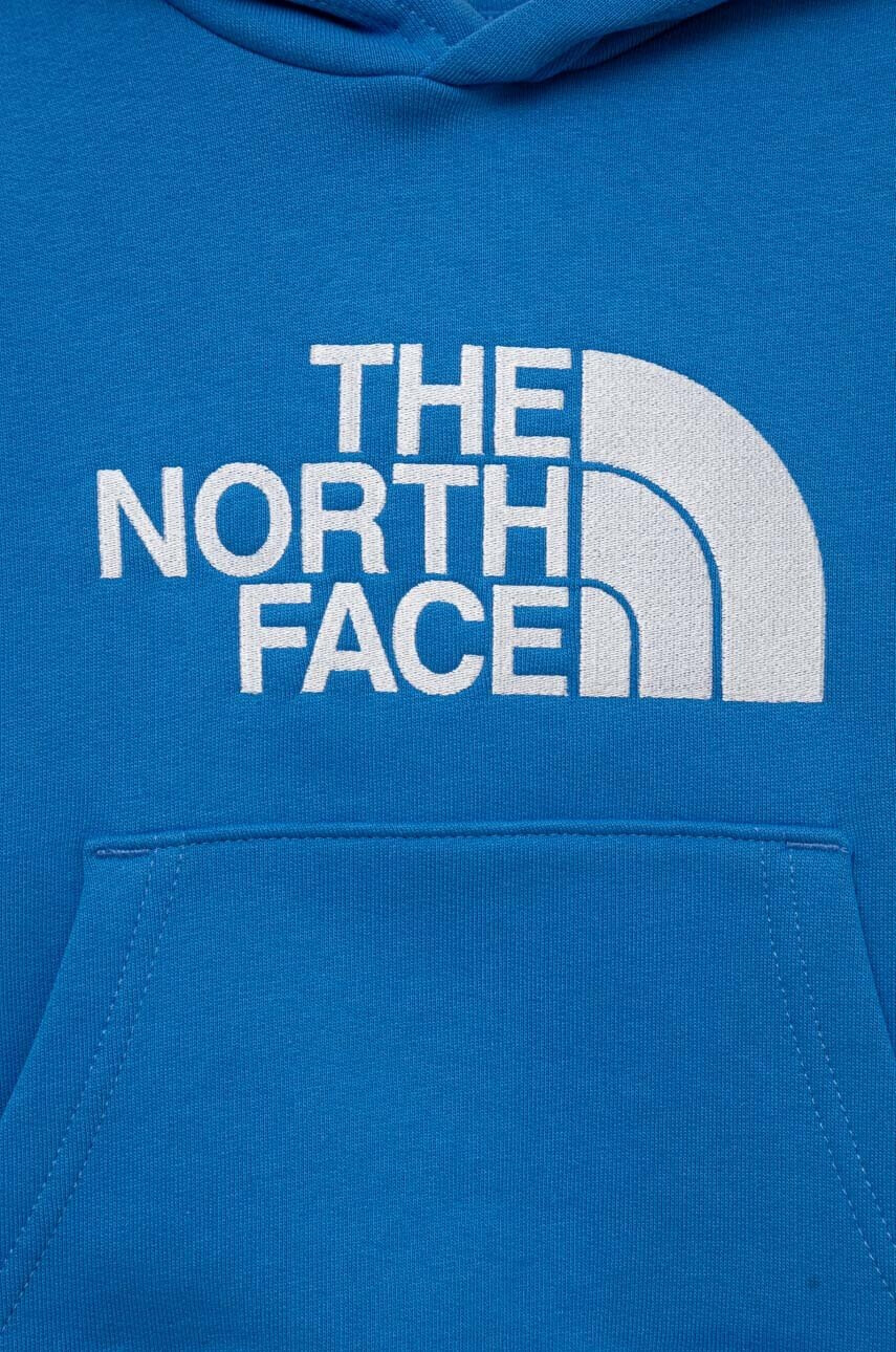The North Face Детски суичър в синьо с качулка с принт - Pepit.bg