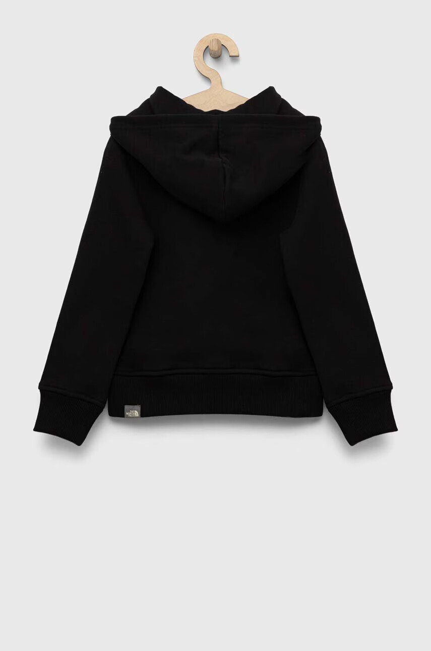 The North Face Детски суичър в черно с качулка с принт - Pepit.bg