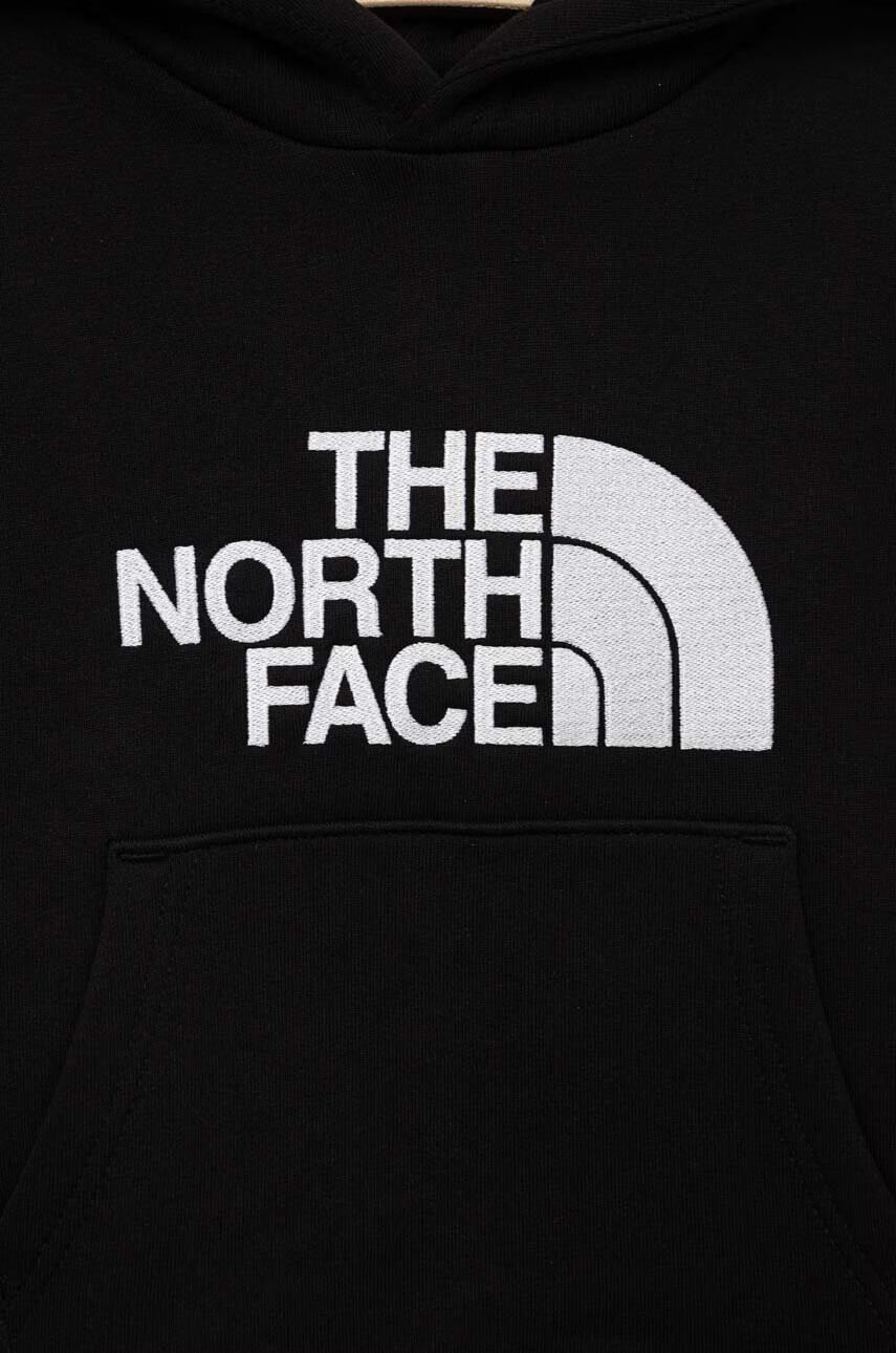 The North Face Детски суичър в черно с качулка с принт - Pepit.bg