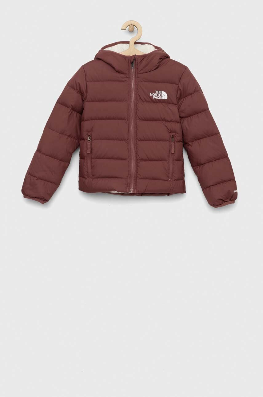 The North Face Детско пухено яке REVERSIBLE NORTH DOWN HOODED JACKET В бордо - Pepit.bg