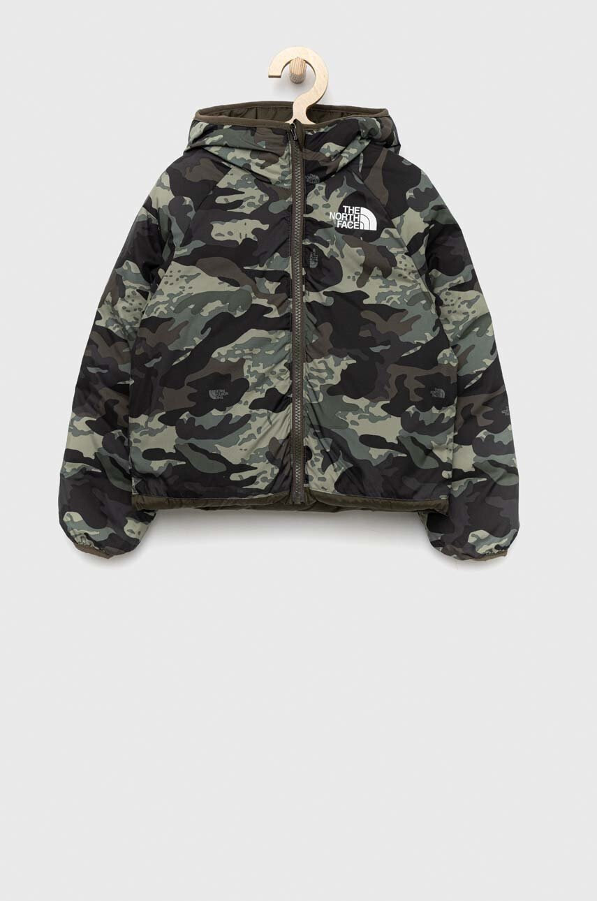 The North Face Детско пухено яке с две лица в зелено - Pepit.bg