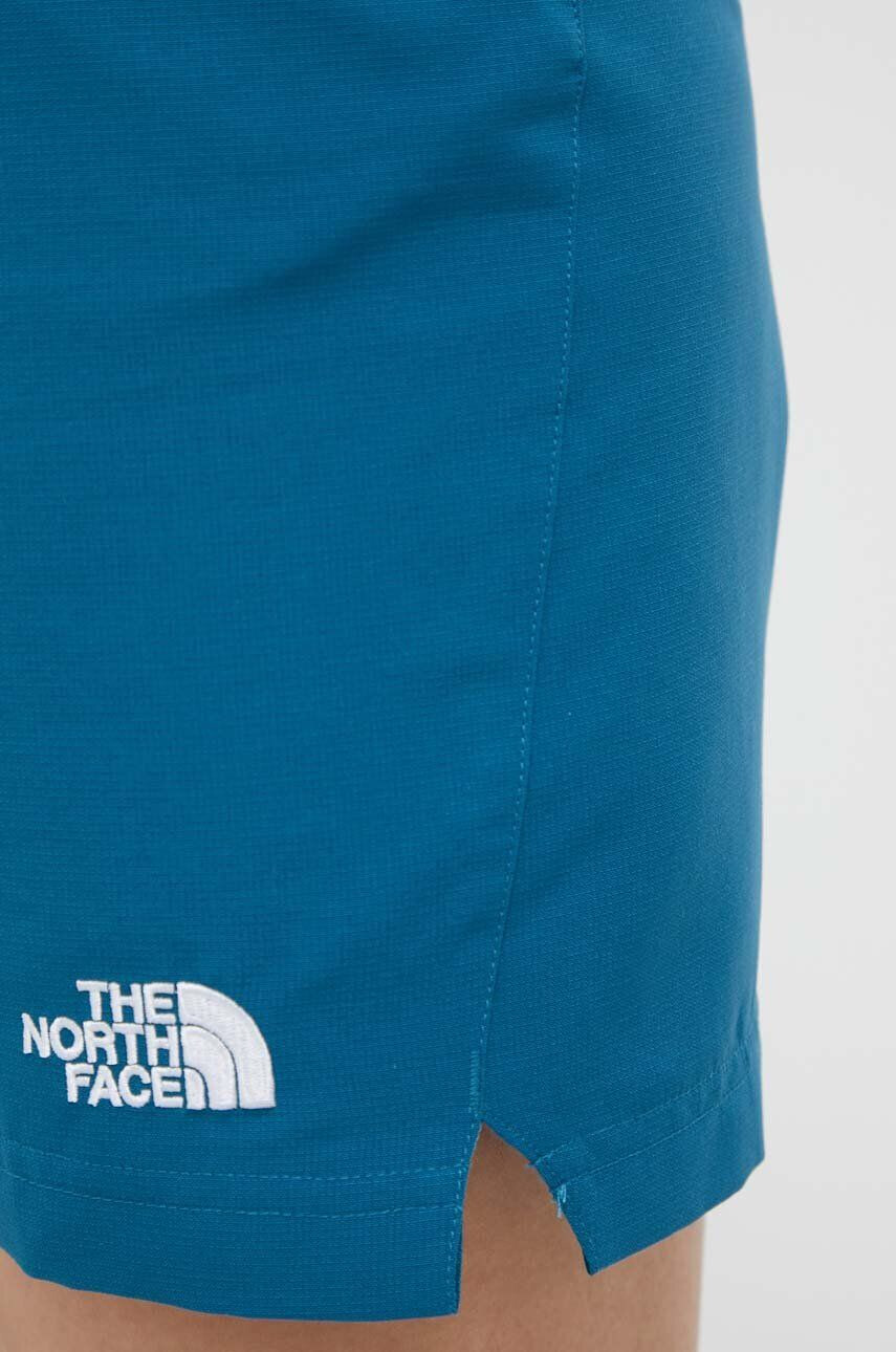 The North Face Къс панталон за спортове на открито Horizon в тюркоазено с изчистен дизайн с висока талия - Pepit.bg