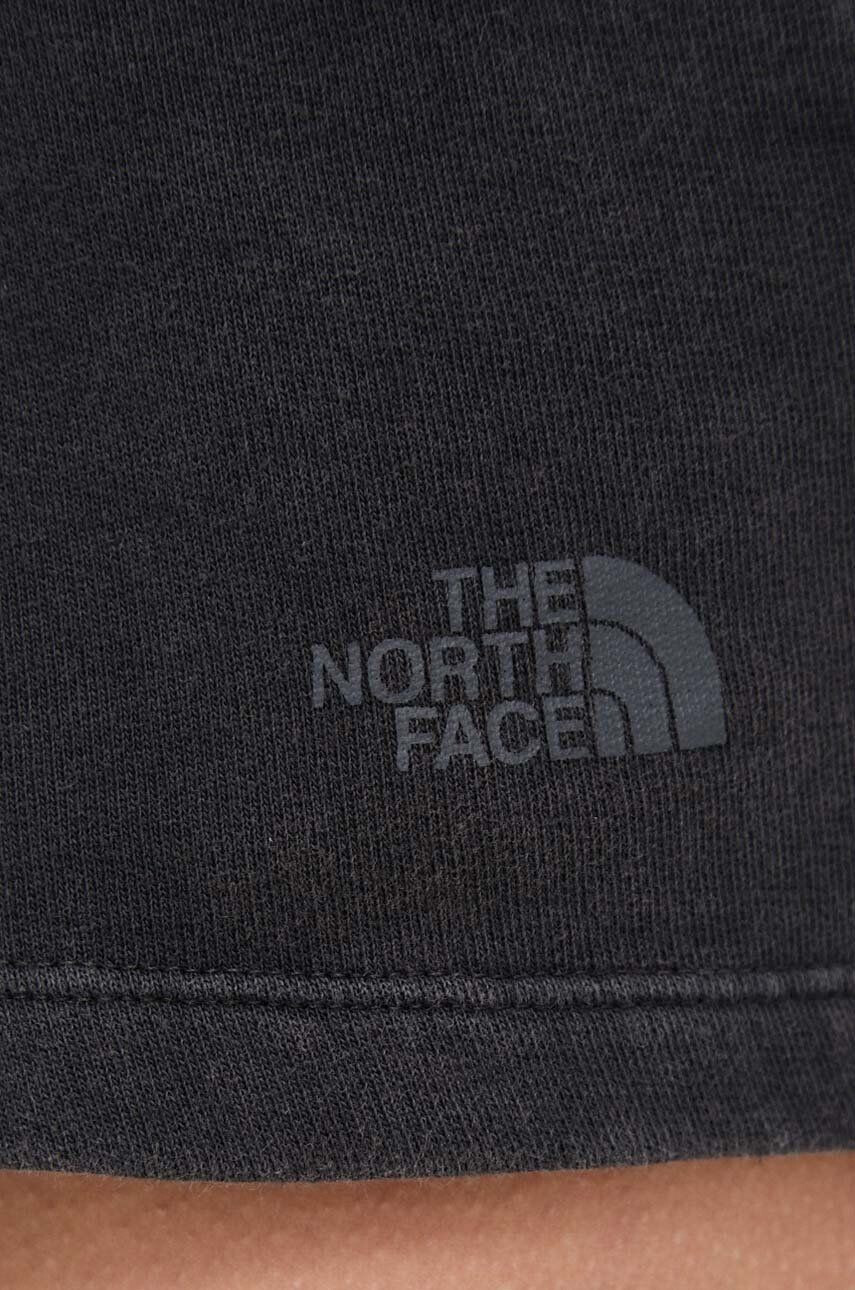 The North Face Памучен къс панталон в черно с изчистен дизайн с висока талия - Pepit.bg