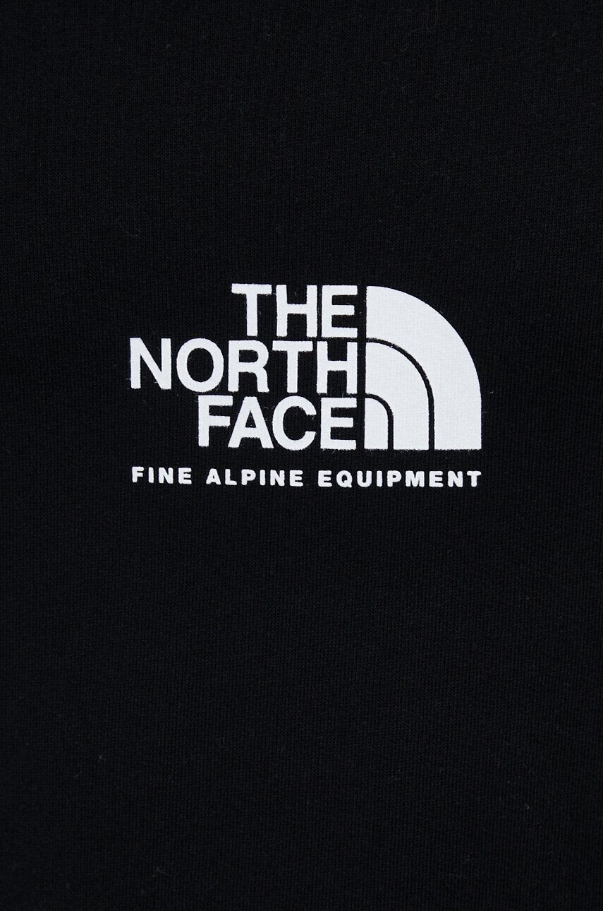 The North Face Памучен суичър в черно с качулка с принт - Pepit.bg