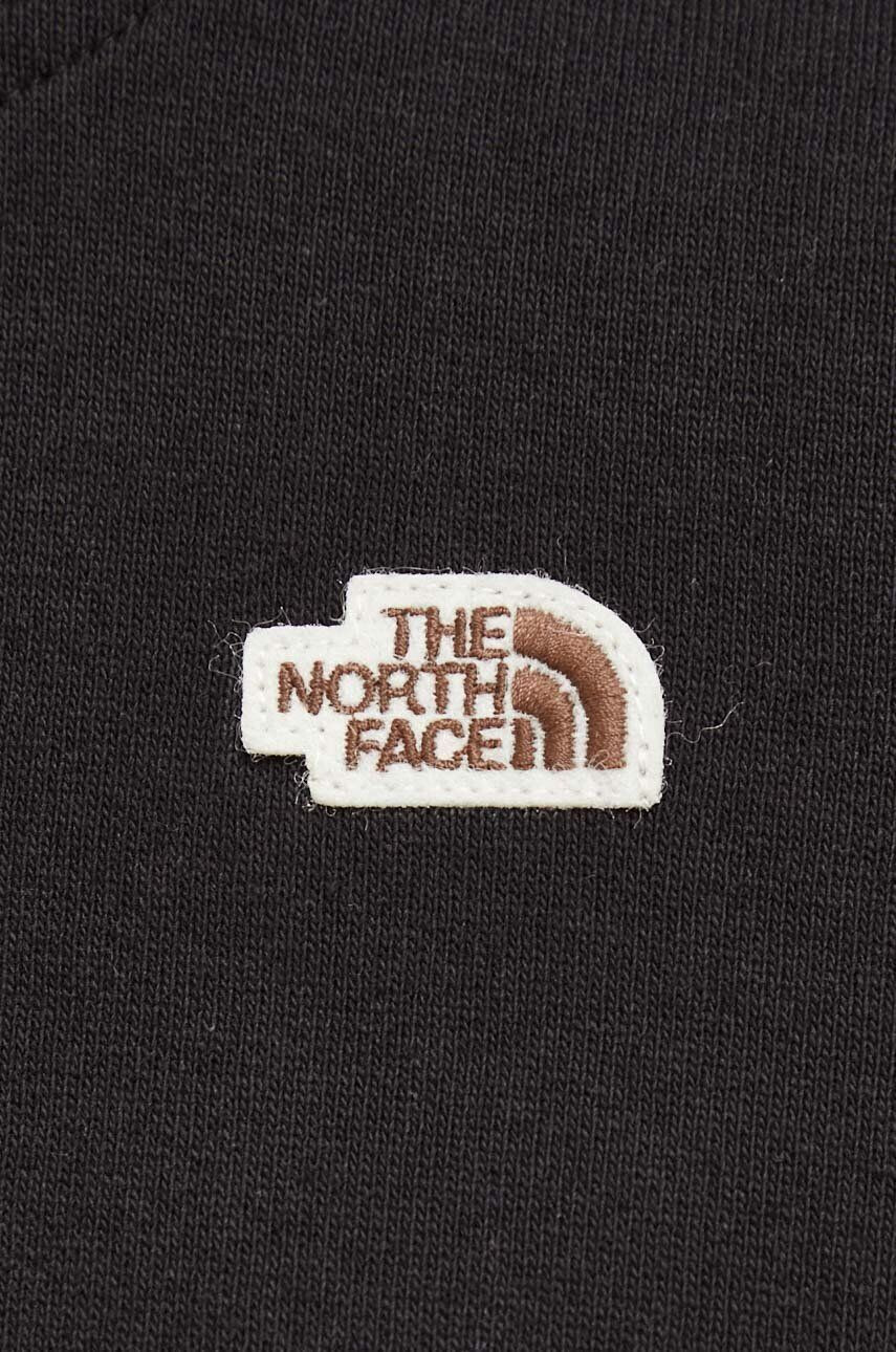 The North Face Памучен суичър в черно с качулка с изчистен дизайн - Pepit.bg