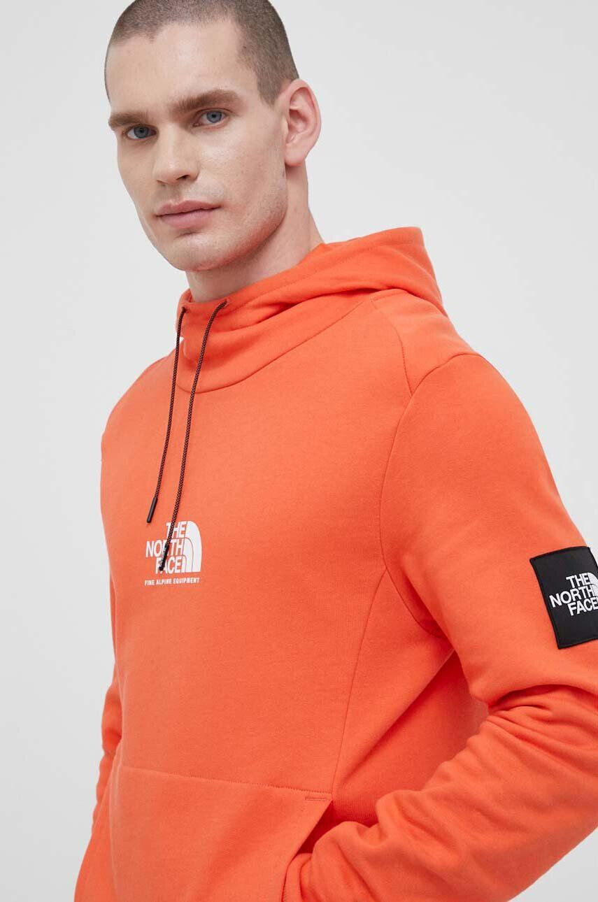 The North Face Памучен суичър в розово с качулка с принт - Pepit.bg