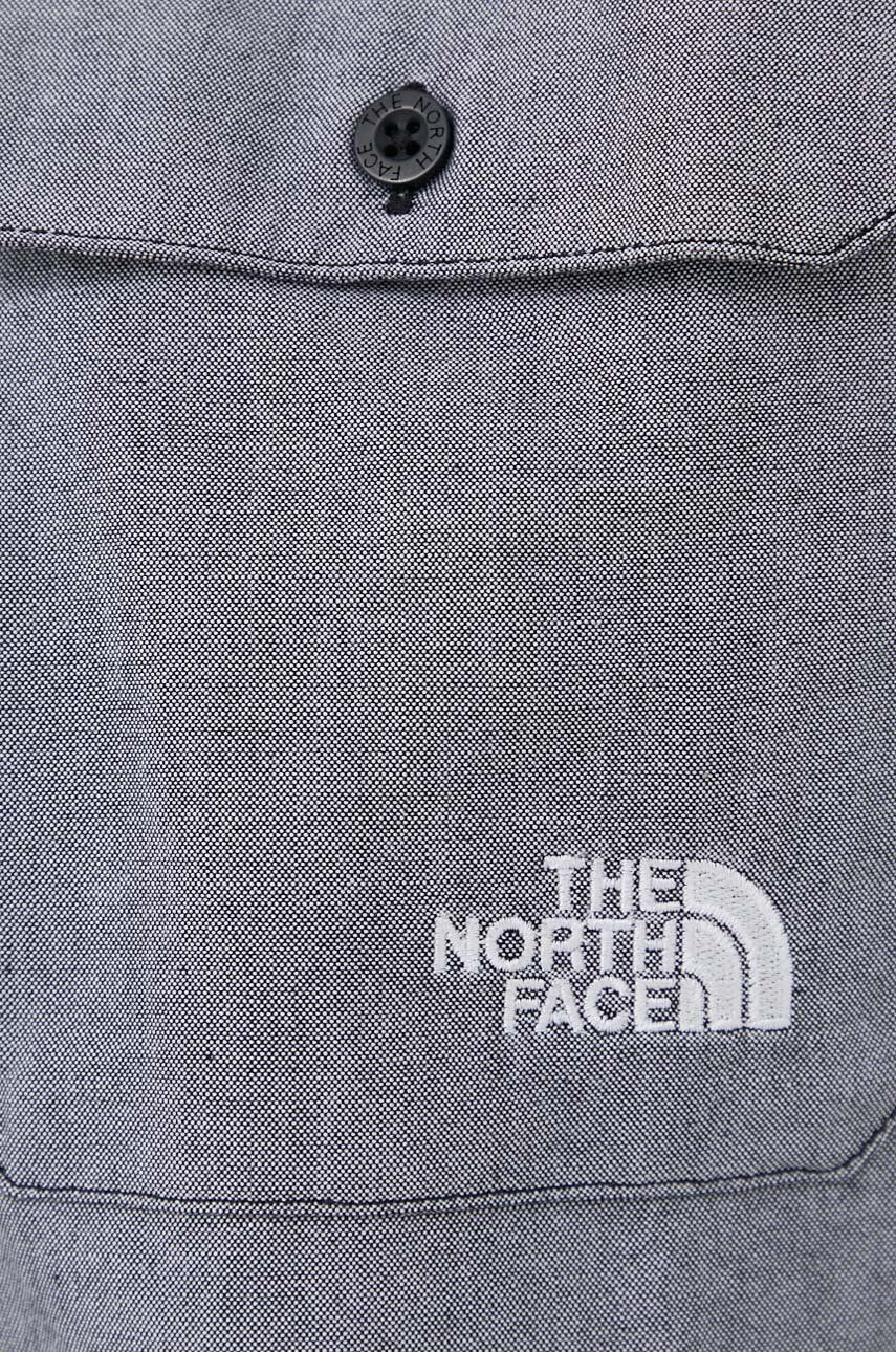 The North Face Памучна риза мъжка в сиво със стандартна кройка с класическа яка - Pepit.bg