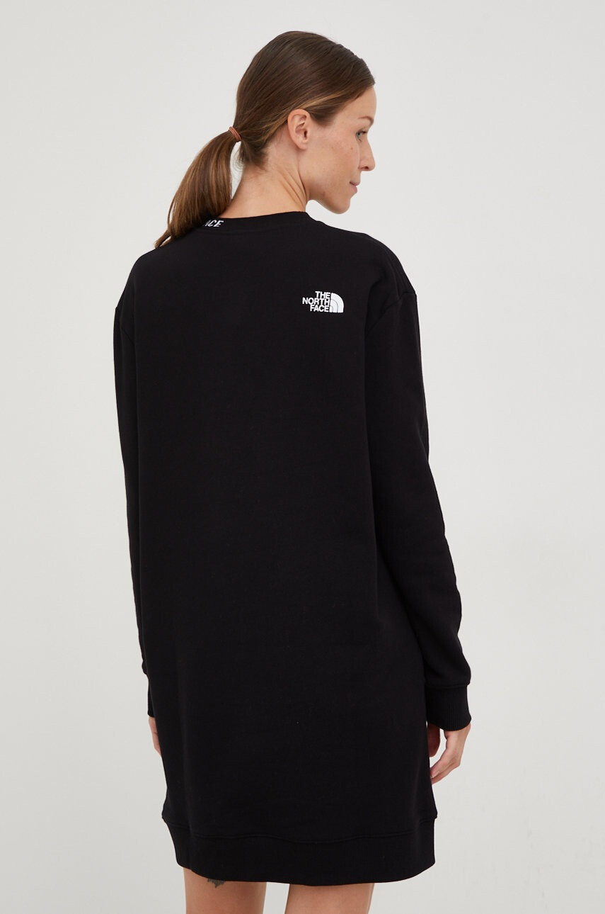 The North Face Памучна рокля в черно къс модел с уголемена кройка - Pepit.bg