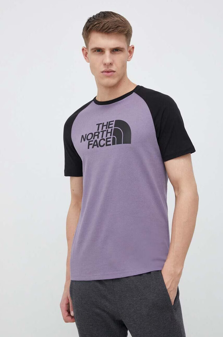 The North Face Памучна тениска в лилаво с принт - Pepit.bg