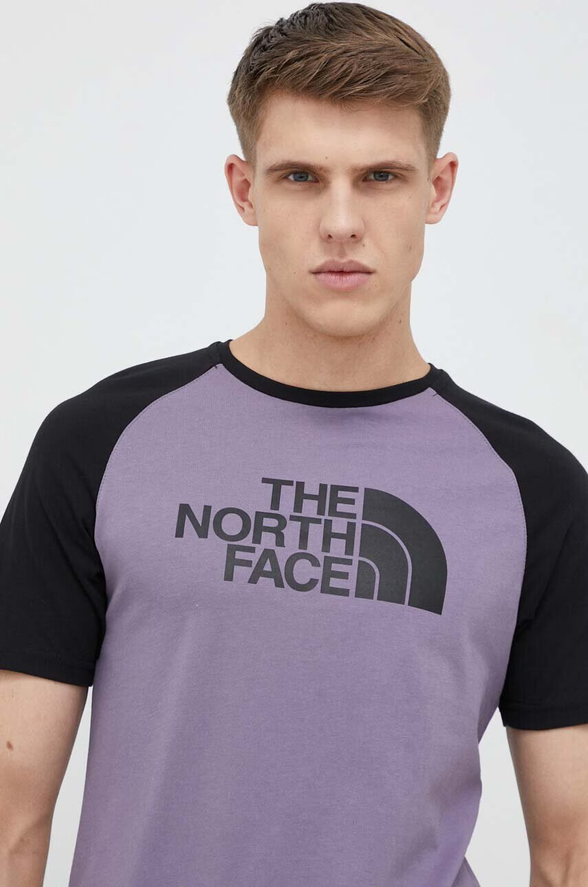 The North Face Памучна тениска в лилаво с принт - Pepit.bg