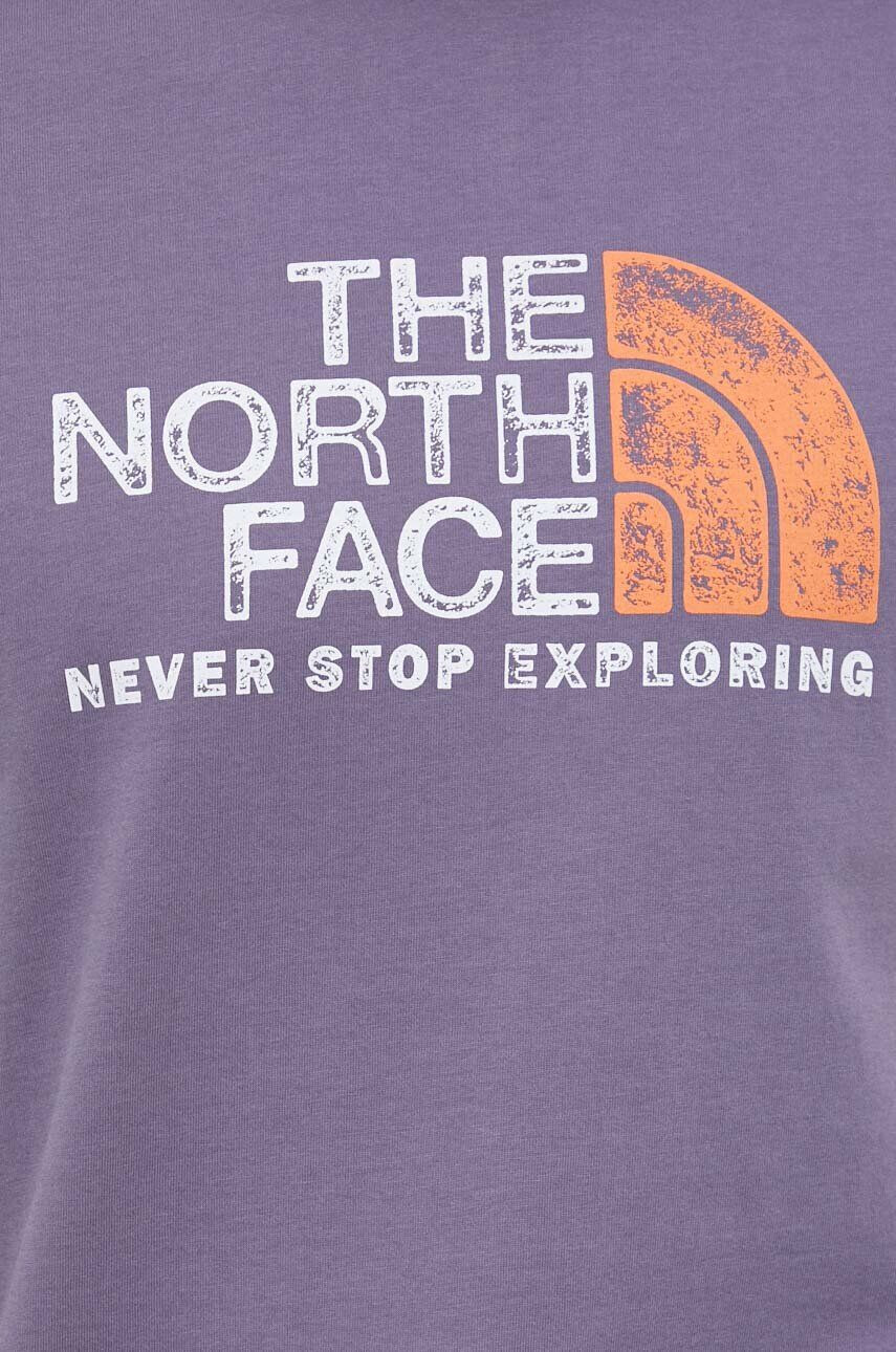 The North Face Памучна тениска в лилаво с принт - Pepit.bg