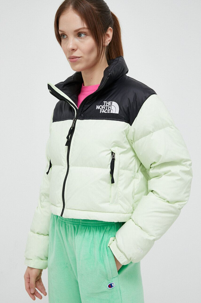 The North Face Пухено яке NUPTSE SHORT JACKET в зелено със зимна изолация - Pepit.bg