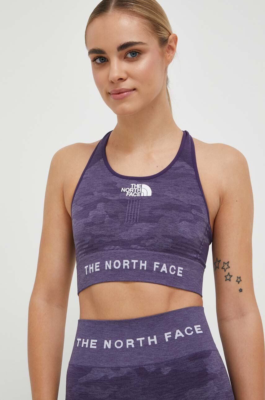 The North Face Спортен сутиен Mountain Athletics в лилаво с десен - Pepit.bg