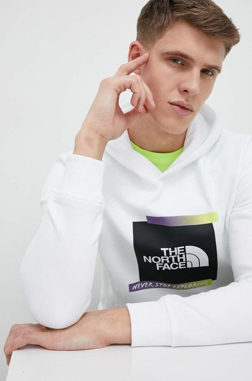 The North Face Суичър в бяло с качулка с принт - Pepit.bg