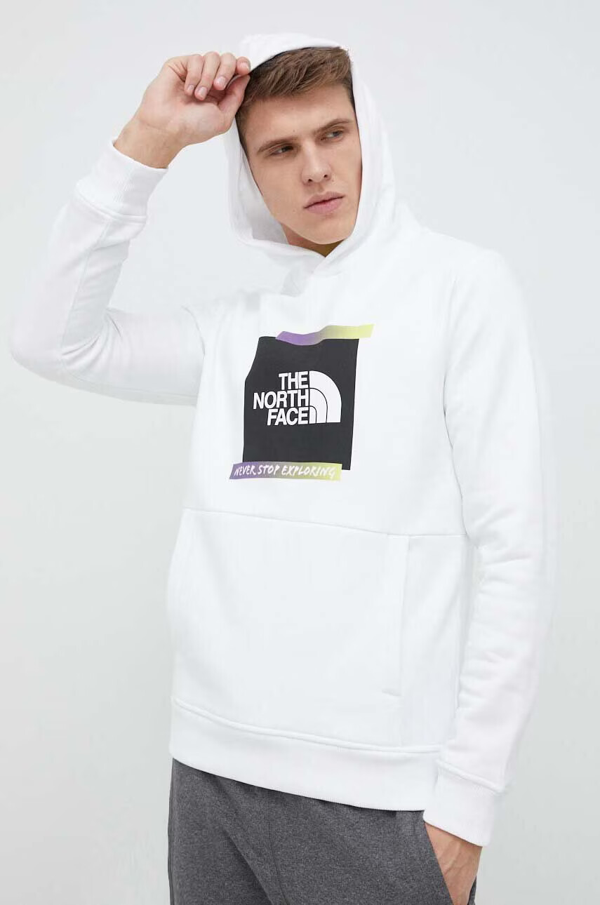 The North Face Суичър в бяло с качулка с принт - Pepit.bg