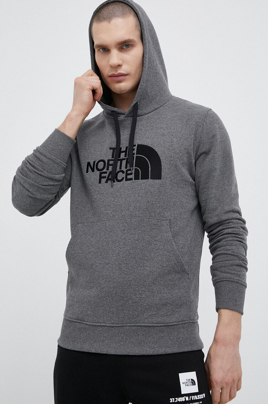 The North Face Суичър в сиво с качулка с апликация - Pepit.bg