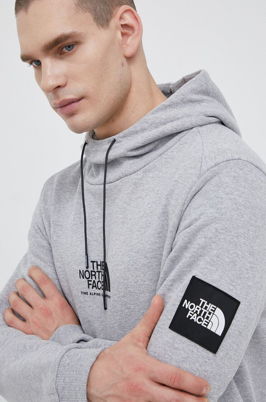 The North Face Суичър в сиво с качулка с принт - Pepit.bg