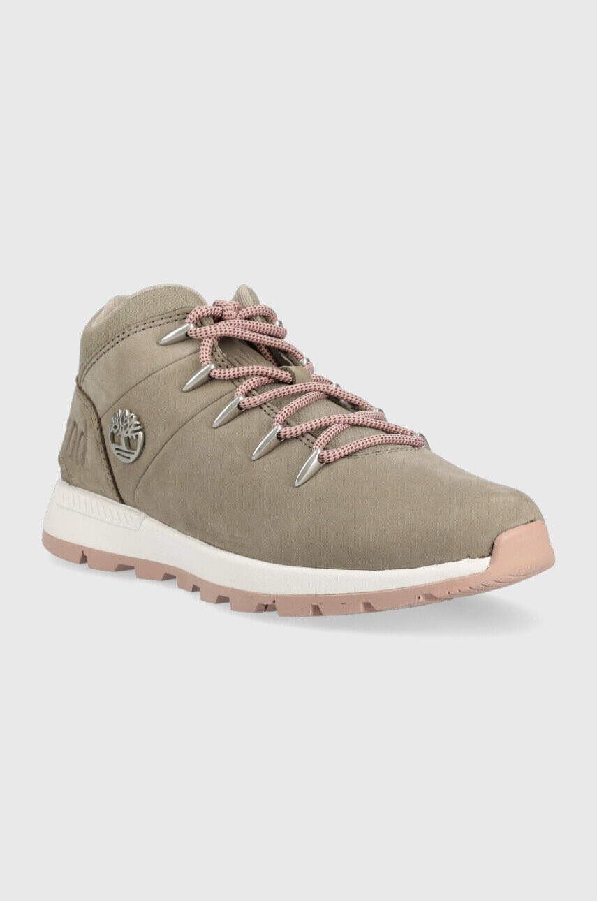 Timberland Кожени боти Sprint Trekker Mid в сиво с равна подметка - Pepit.bg
