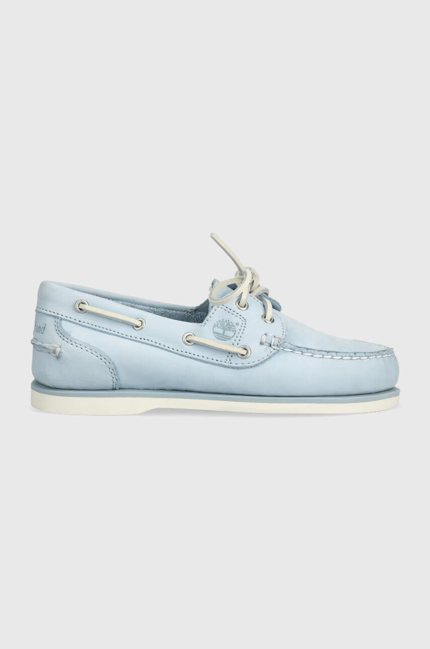 Timberland Кожени мокасини Classic Boat в синьо с равна подметка TB0A2NAADU21 - Pepit.bg