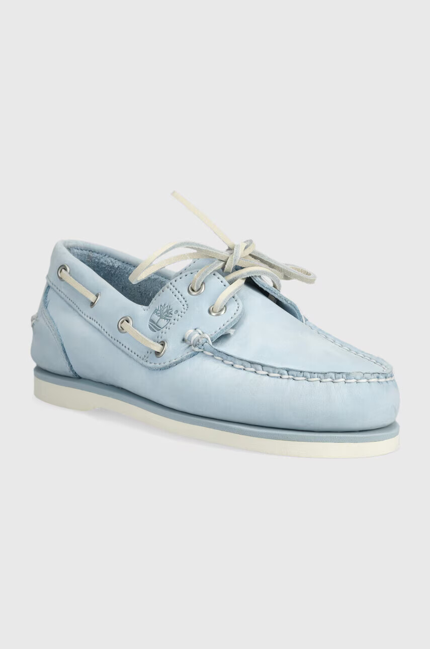 Timberland Кожени мокасини Classic Boat в синьо с равна подметка TB0A2NAADU21 - Pepit.bg