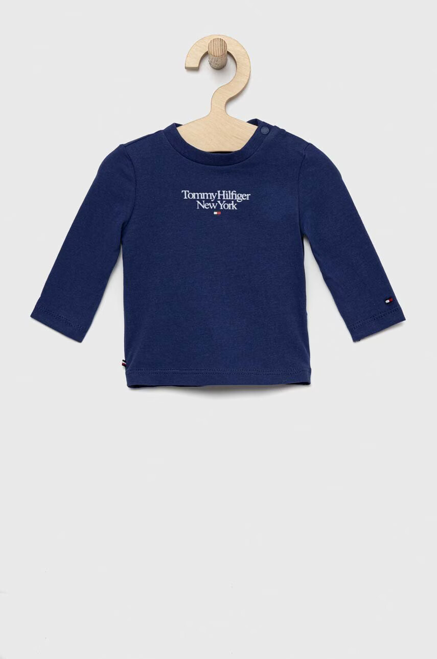Tommy Hilfiger Бебешка блуза с дълги ръкави в тъмносиньо с принт - Pepit.bg