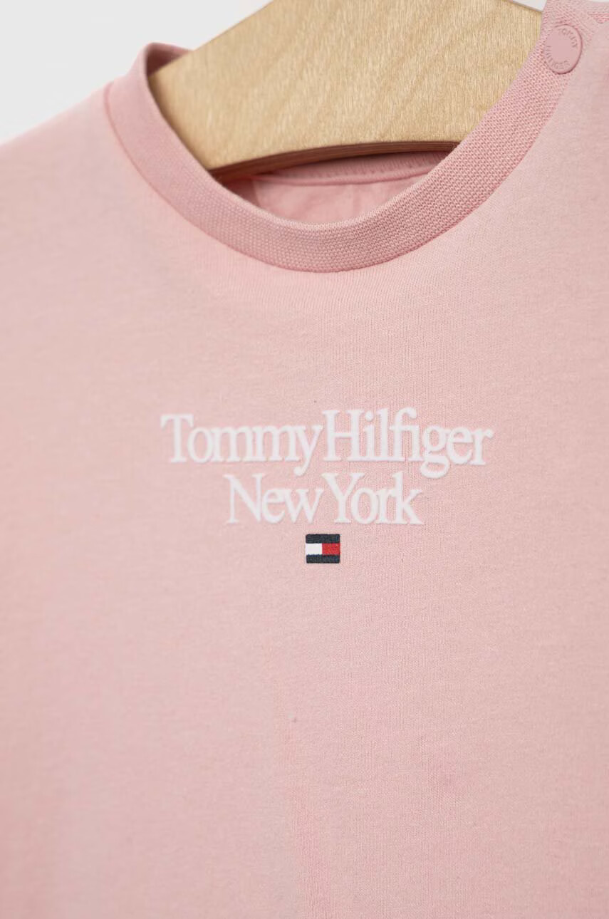 Tommy Hilfiger Бебешка блуза с дълги ръкави в розово с принт - Pepit.bg
