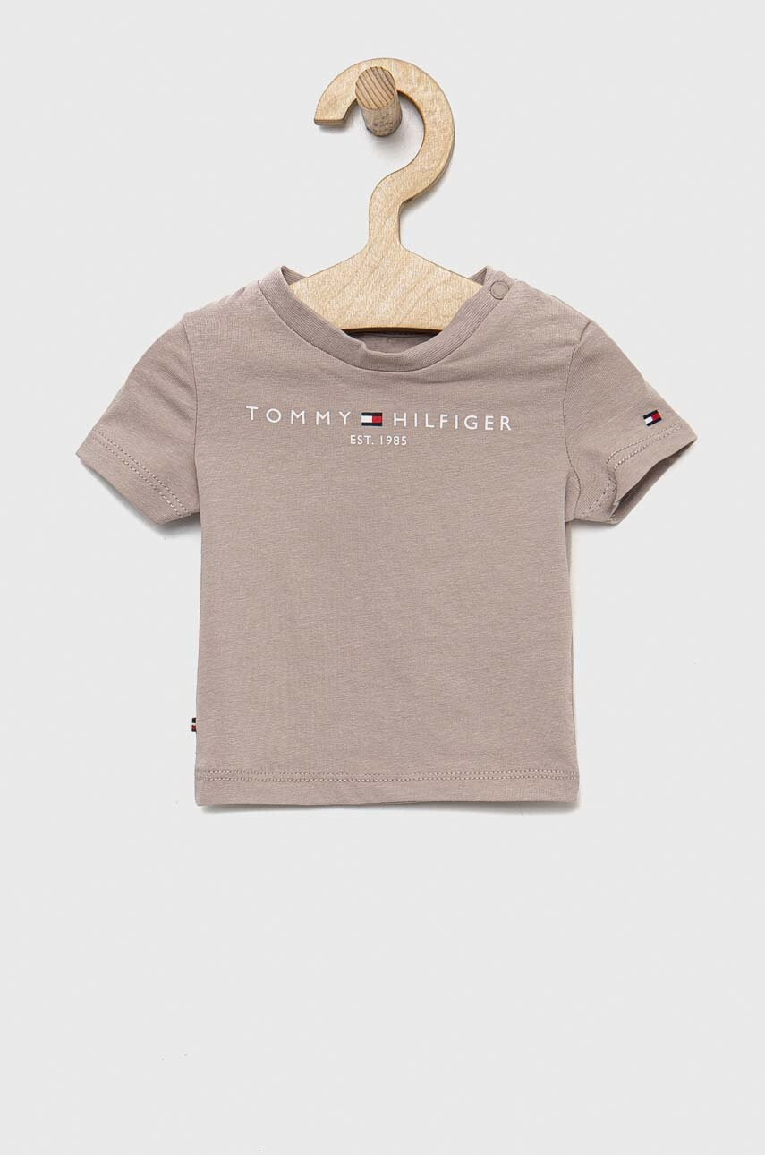 Tommy Hilfiger Бебешка тениска в бежово с принт - Pepit.bg