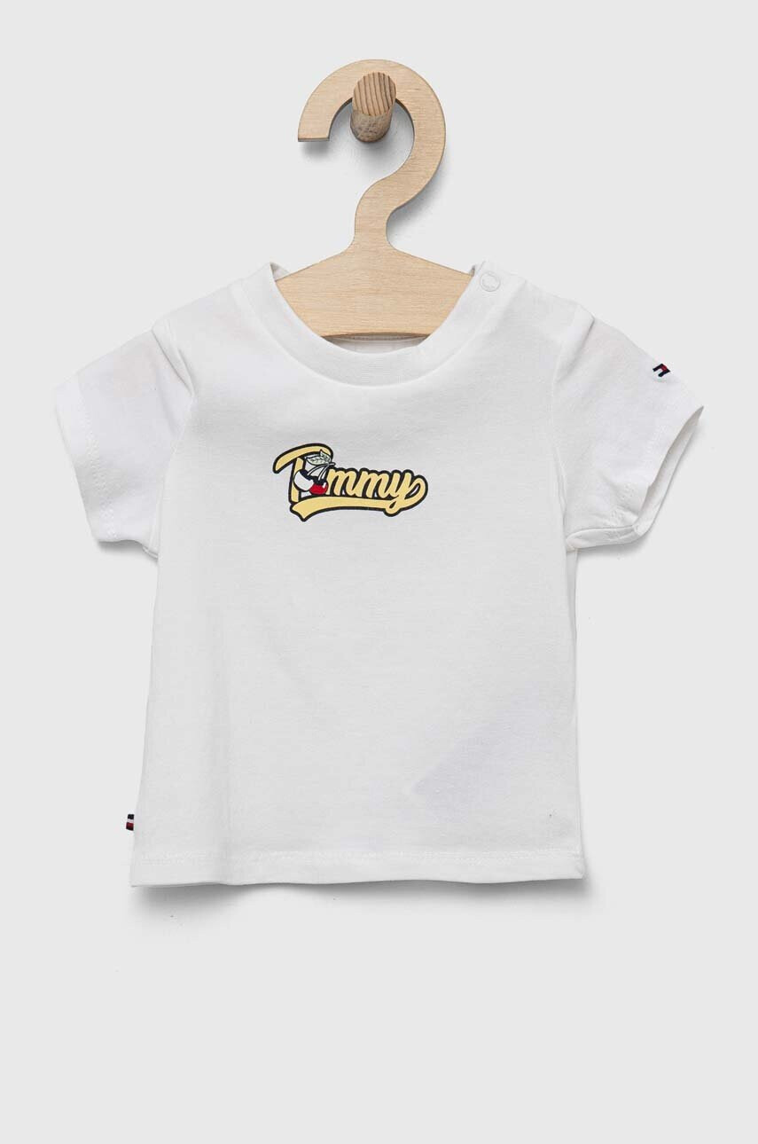 Tommy Hilfiger Бебешка тениска в бяло с принт - Pepit.bg