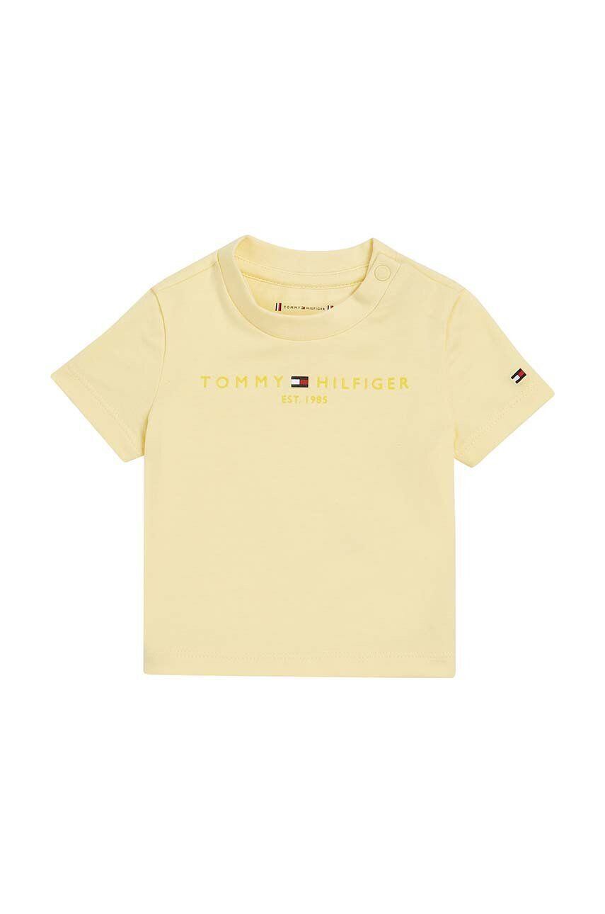 Tommy Hilfiger Бебешка тениска в жълто с принт - Pepit.bg