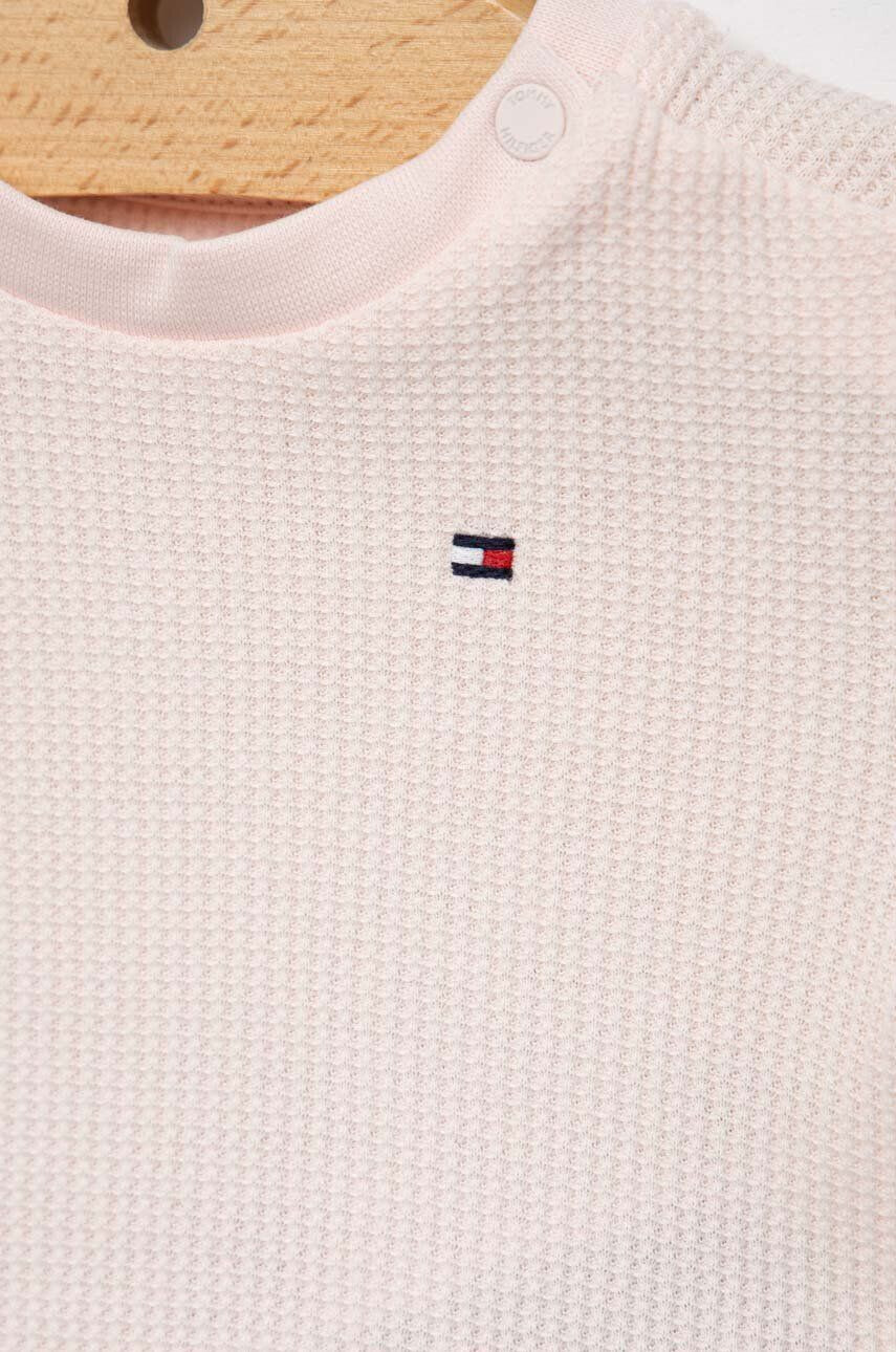 Tommy Hilfiger Бебешки памучен комплект в розово - Pepit.bg