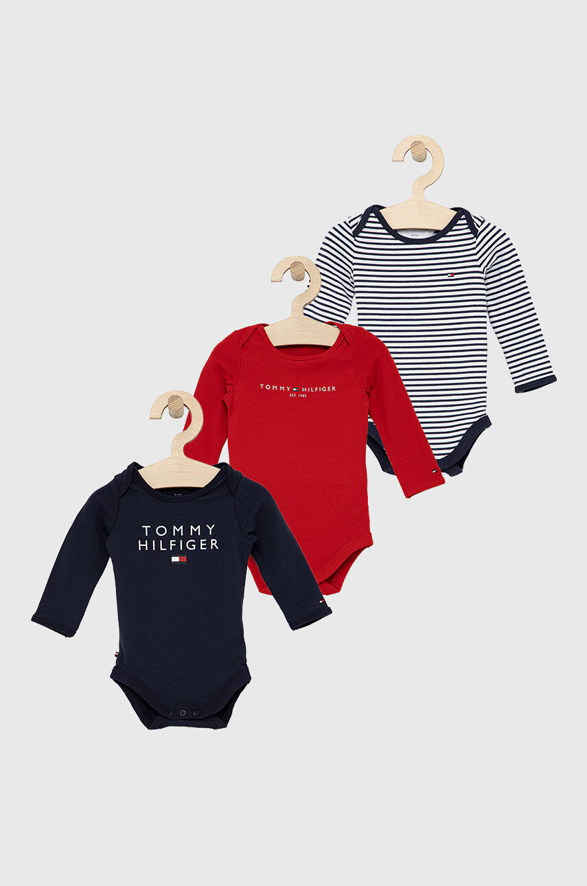 Tommy Hilfiger Бебешко боди (3 броя) в тъмносиньо - Pepit.bg