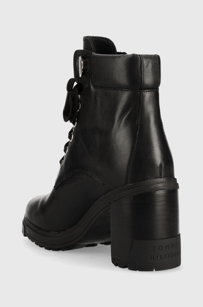Tommy Hilfiger Боти Outdoor Heel Lace Up Boot в черно с висок ток - Pepit.bg