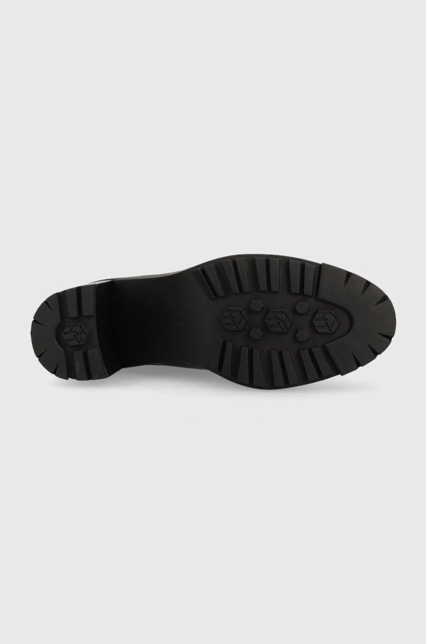 Tommy Hilfiger Боти Outdoor Heel Lace Up Boot в черно с висок ток - Pepit.bg