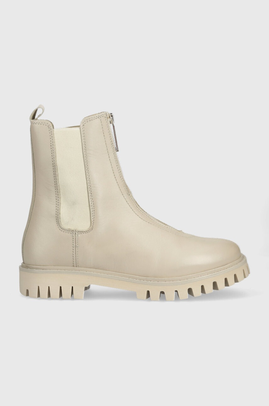 Tommy Hilfiger Боти челси Zip Boot в бежово с равна подметка - Pepit.bg