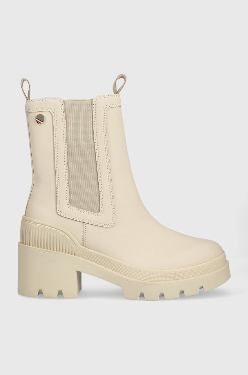 Tommy Hilfiger Боти челси Heeled Chelsey Boot Bio в бежово с равна подметка - Pepit.bg