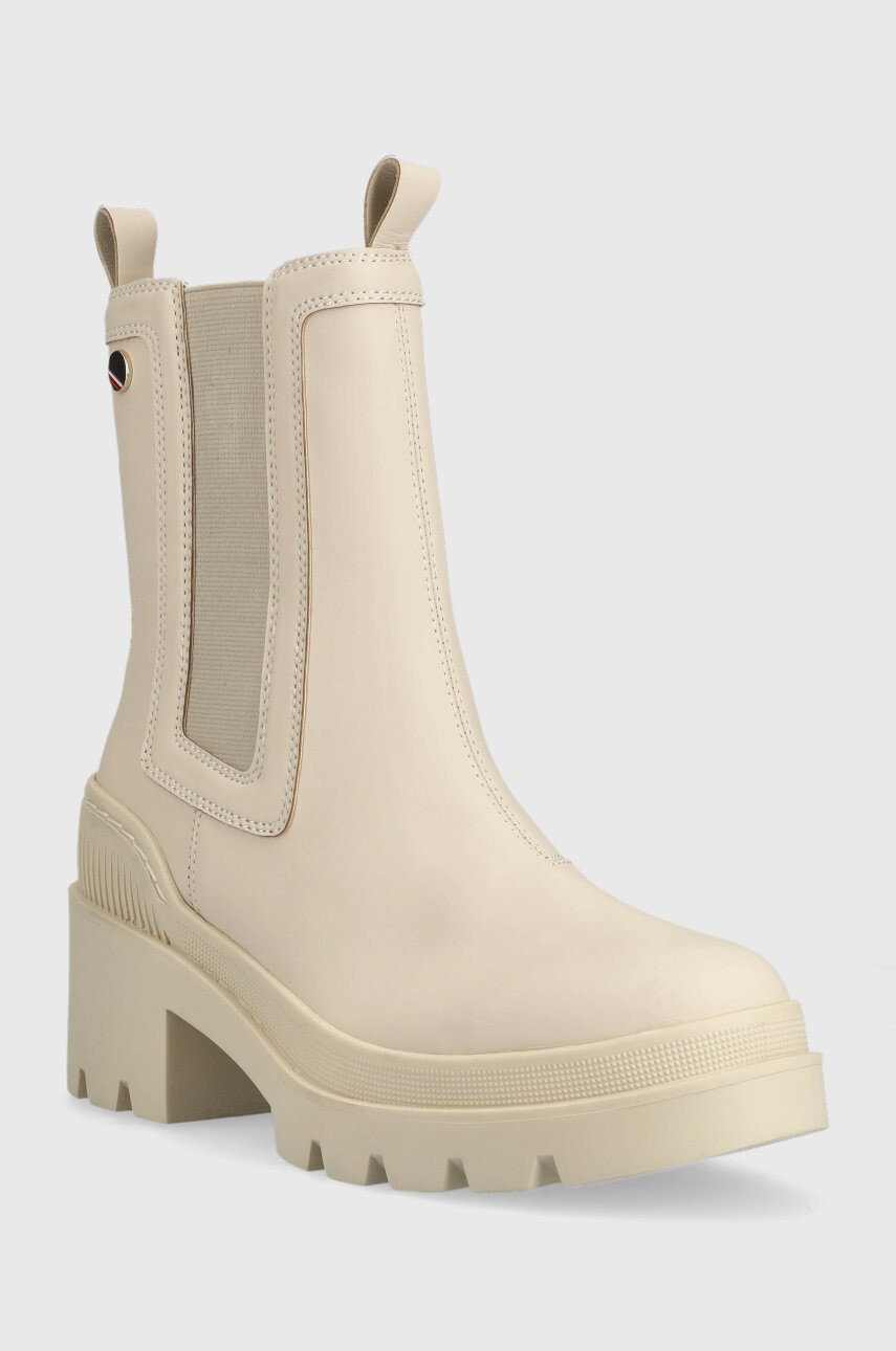 Tommy Hilfiger Боти челси Heeled Chelsey Boot Bio в бежово с равна подметка - Pepit.bg