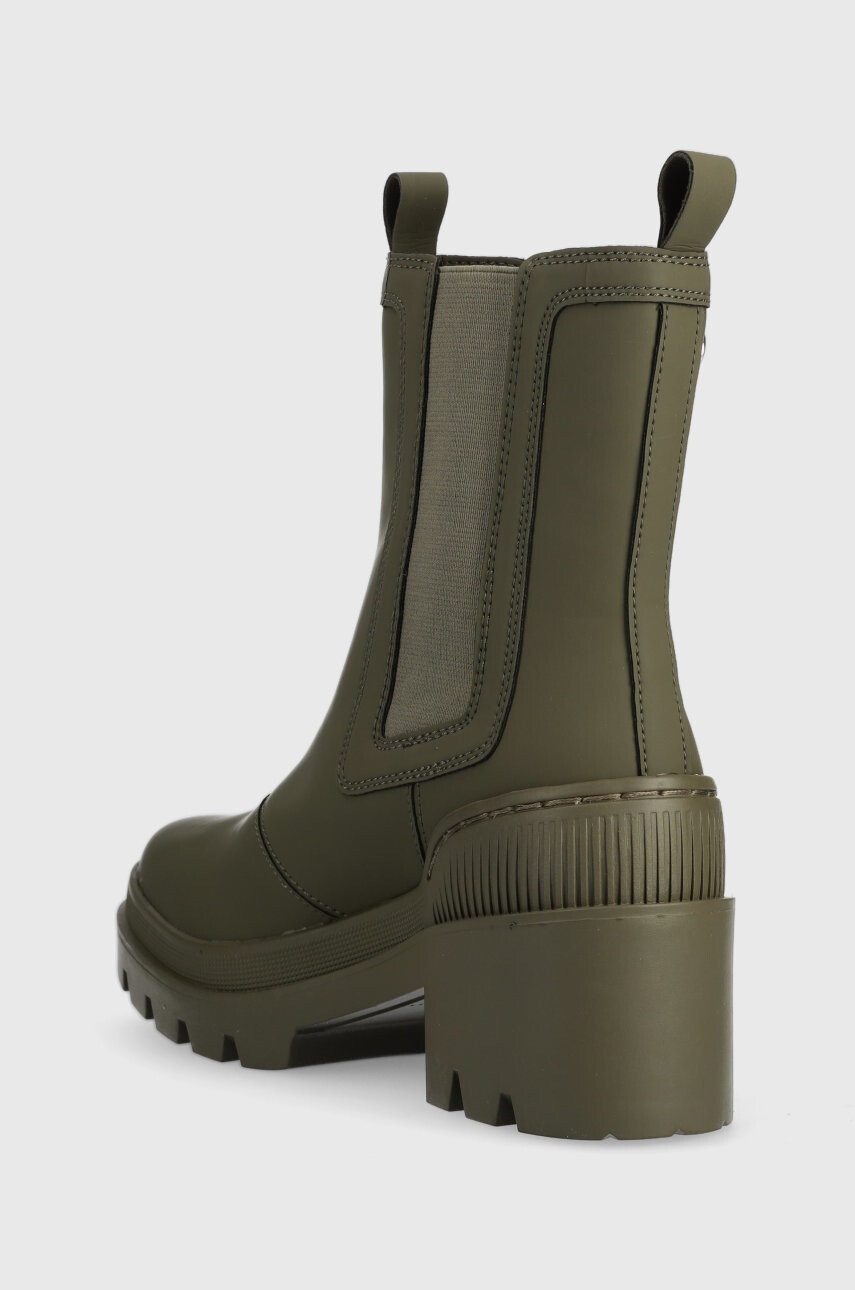 Tommy Hilfiger Боти челси Heeled Chelsey Boot Bio в зелено с висок ток - Pepit.bg