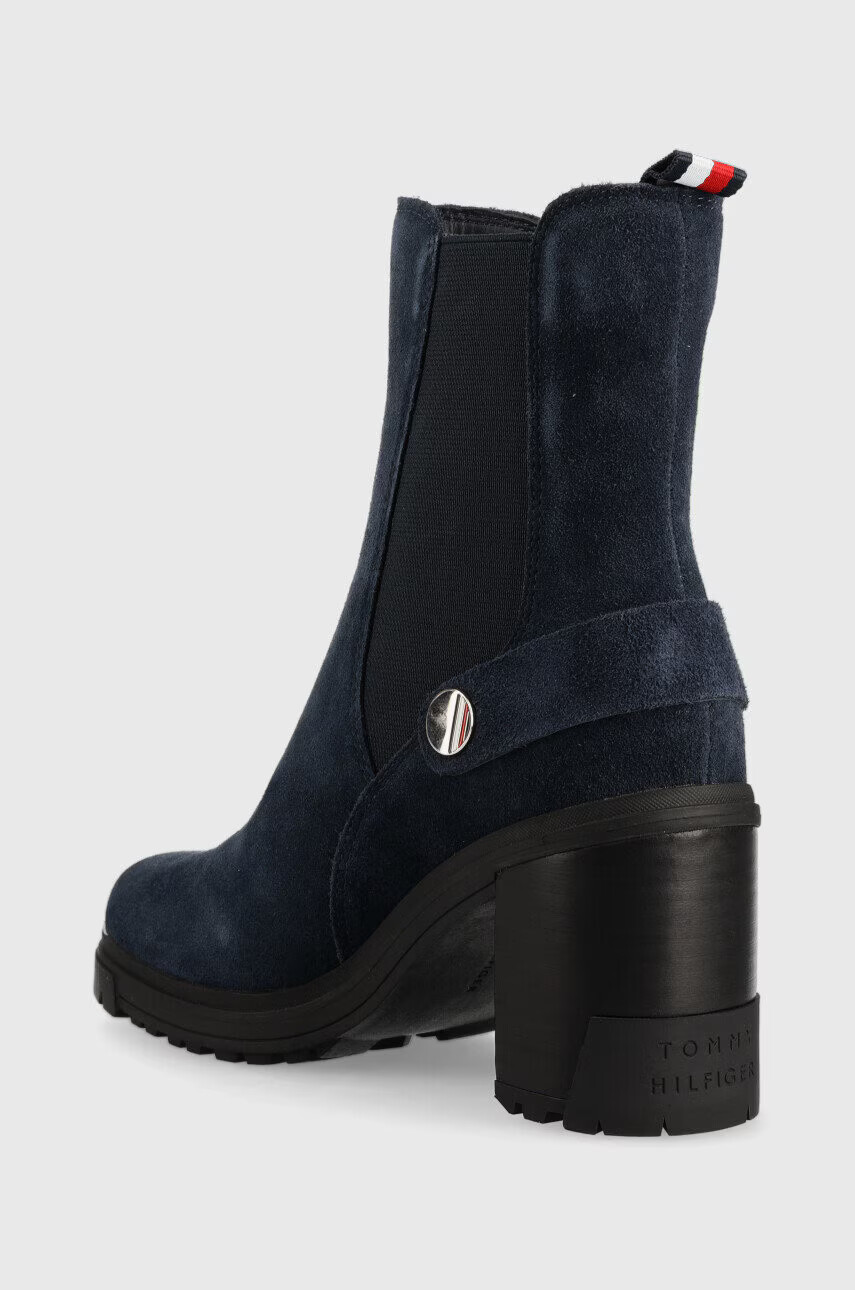 Tommy Hilfiger Боти челси Outdoor High Heel Boot в тъмносиньо с висок ток - Pepit.bg
