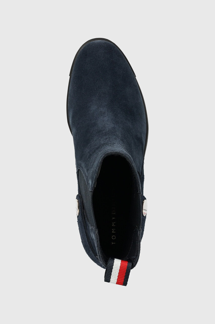 Tommy Hilfiger Боти челси Outdoor High Heel Boot в тъмносиньо с висок ток - Pepit.bg